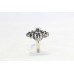 Ring Blue Onyx Silver 925 Sterling Marcasite Stone Cocktail Handcrafted A476